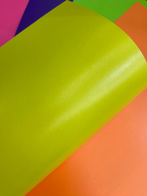 Papel Perolizado Neon Amarelo 180g A4 20fls