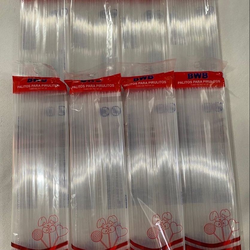Palito para Pirulitos Grande 28cm Cristal pct c/50 BWB