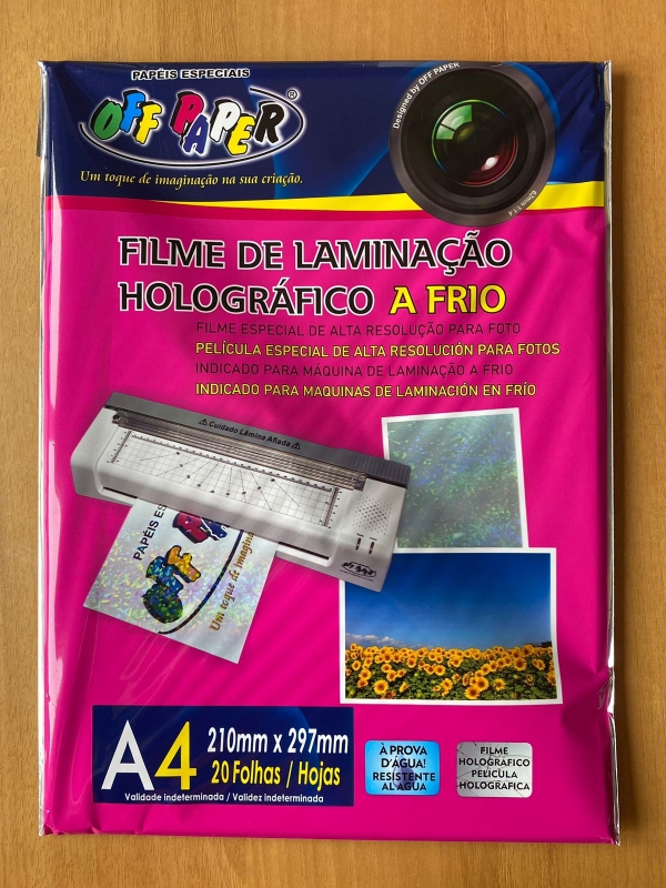 Filme de Laminação a frio - Holográfico A4 20 fls Off Paper