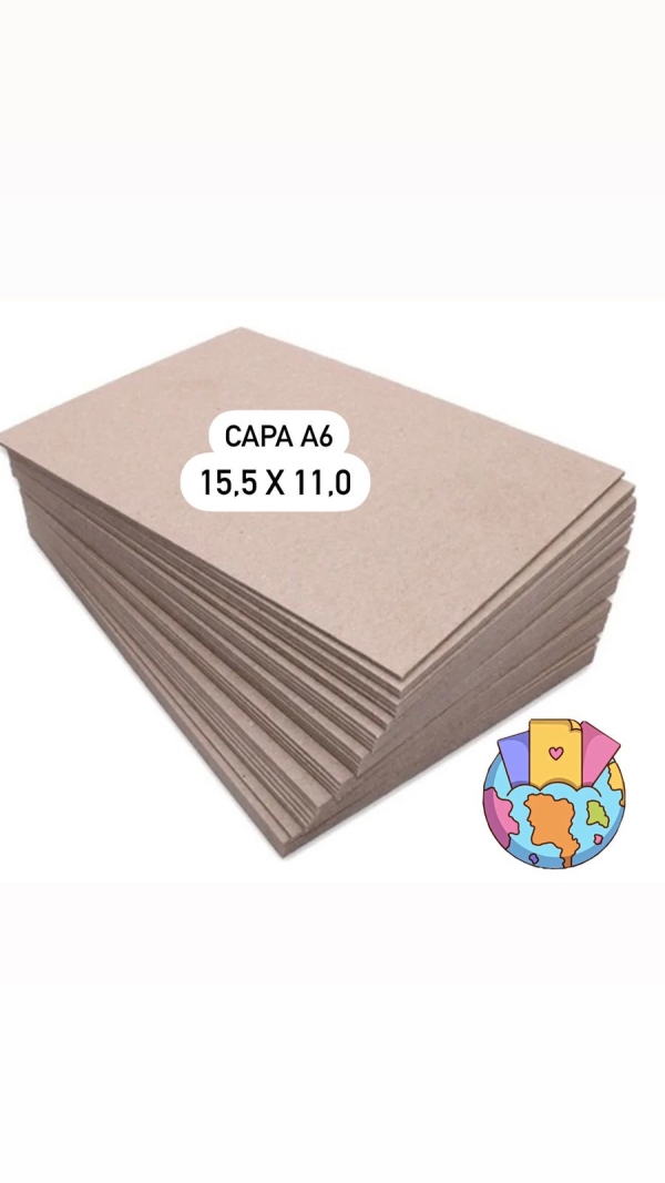 Capa Papelão Cinza/Holler A6 - 5 pares (15,5 x 11 cm)