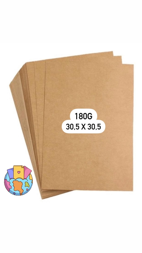 Papel Kraft 180g 30x30 50 folhas