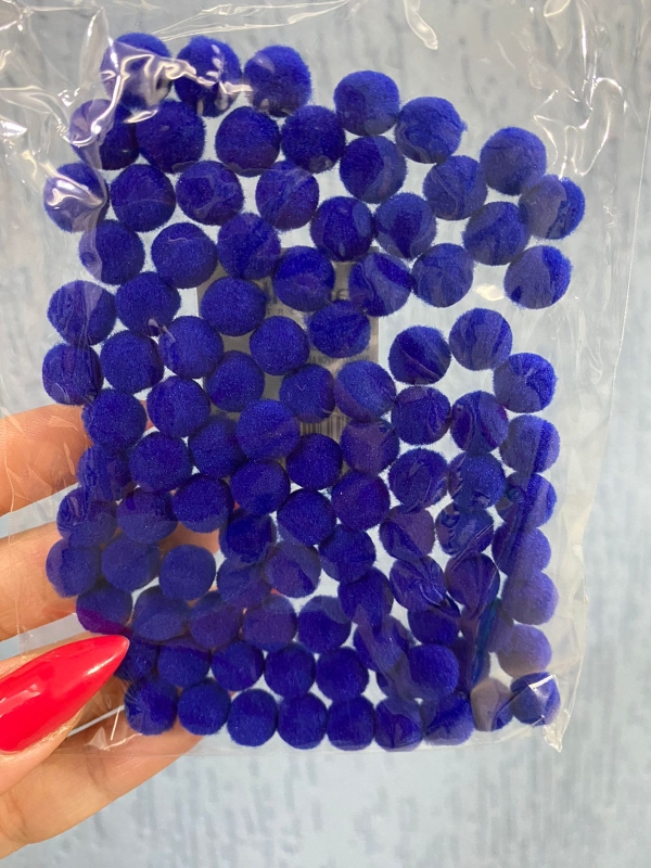 Pompom 10mm - Pacote Com 100 Unidades - Cor: Azul Royal