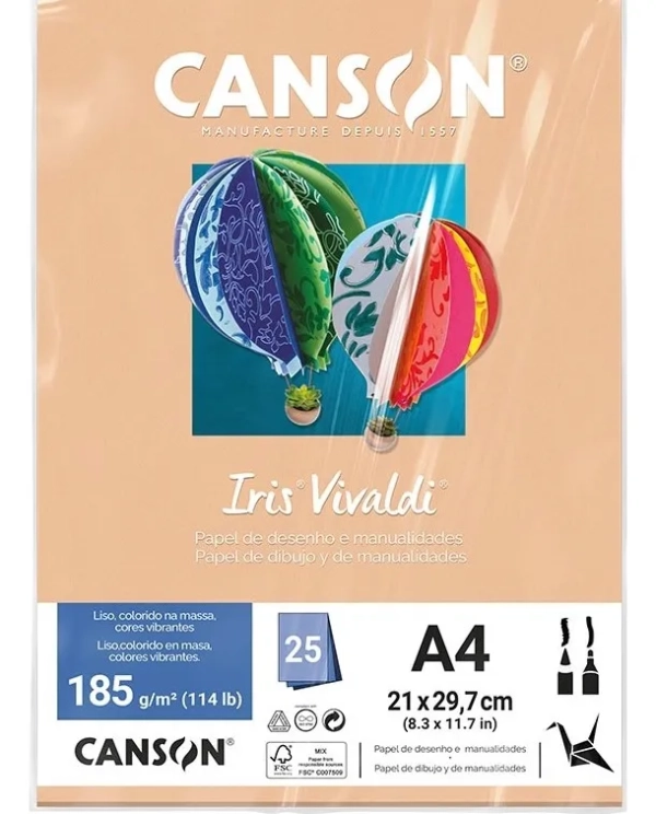 Canson Iris Vivaldi Casca de Ovo A4 185g 25fls
