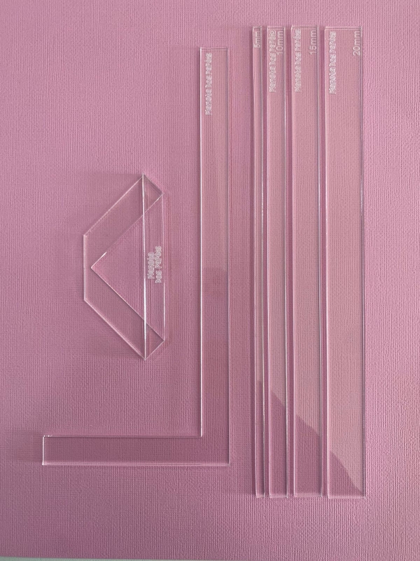 Kit de réguas, esquadro e fio de cabelo para encadernação e cartonagem