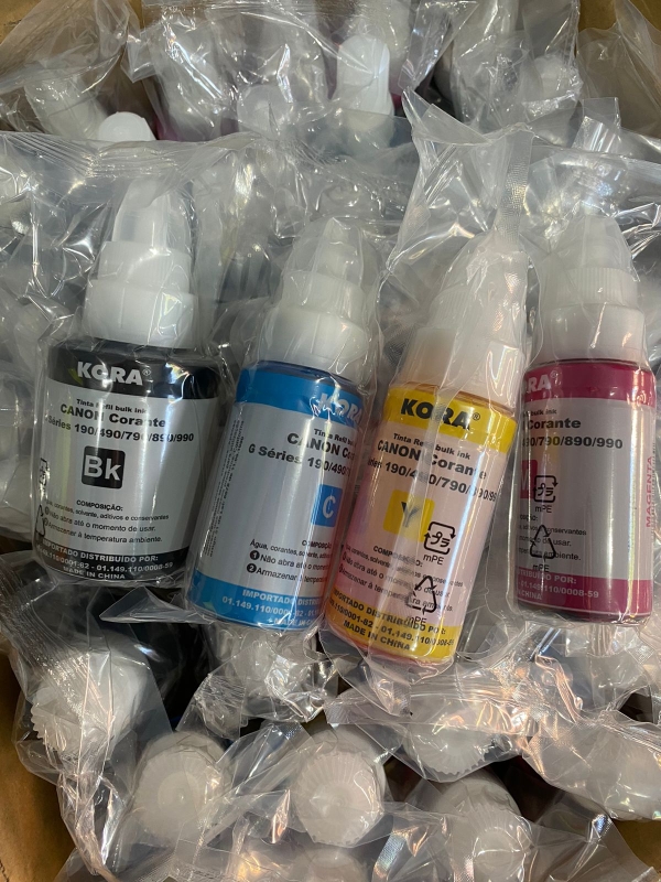 Kit 04 Tintas refil Bulk Ink Canon G Series 190/490/790/890/990 - Kora