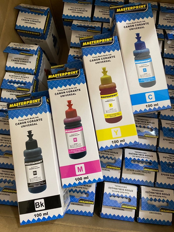 Kit 04 Tintas refil Bulk Ink Canon Corante Universal
