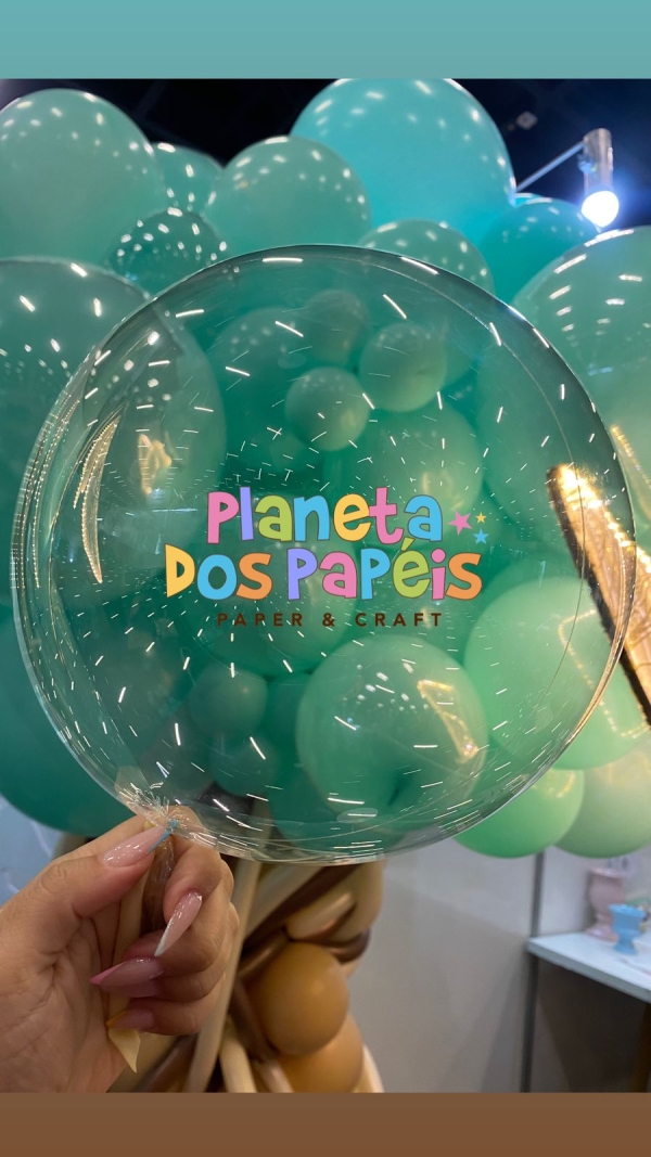 Balão Bubble 10" 25cm Transparente - 10 unidades