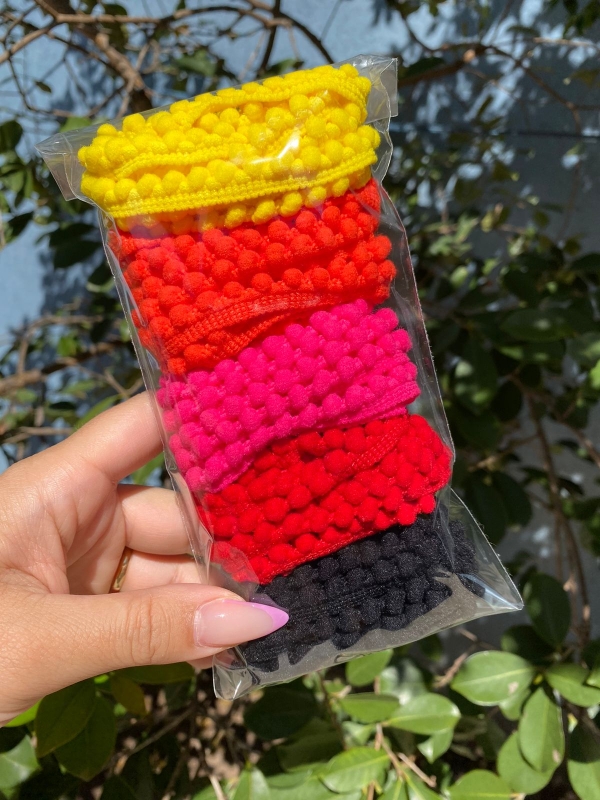 Kit Fita Pompom Vivas (2 metros cada cor)